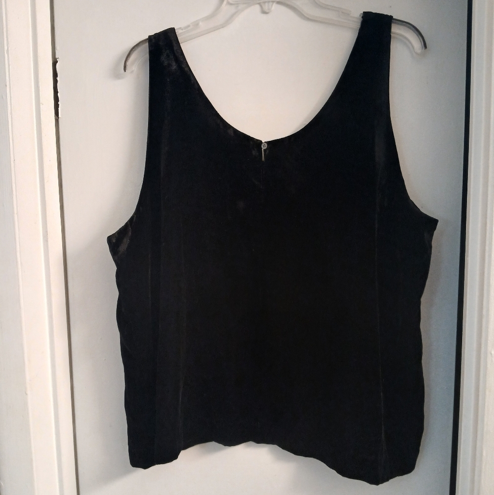 Black Velour Velvet V Neck Cami Tank Top 20 New! J. Crew - Picture 10 of 11